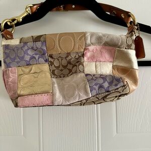 Coach Patchwork Shoulder Bag - Pink, Purple, Gold, Brown